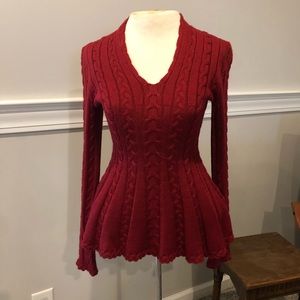 Peplum red sweater Sz.XS